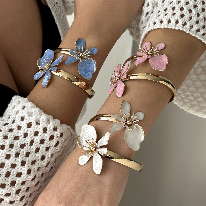 Flower Elegant High Sense Vacation Style Double Bracelet