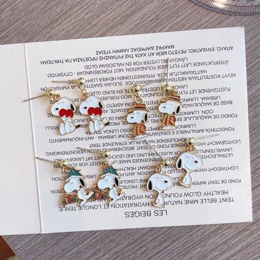 Cartoon Snoopy Cute Personality Childlike Comic Earrings