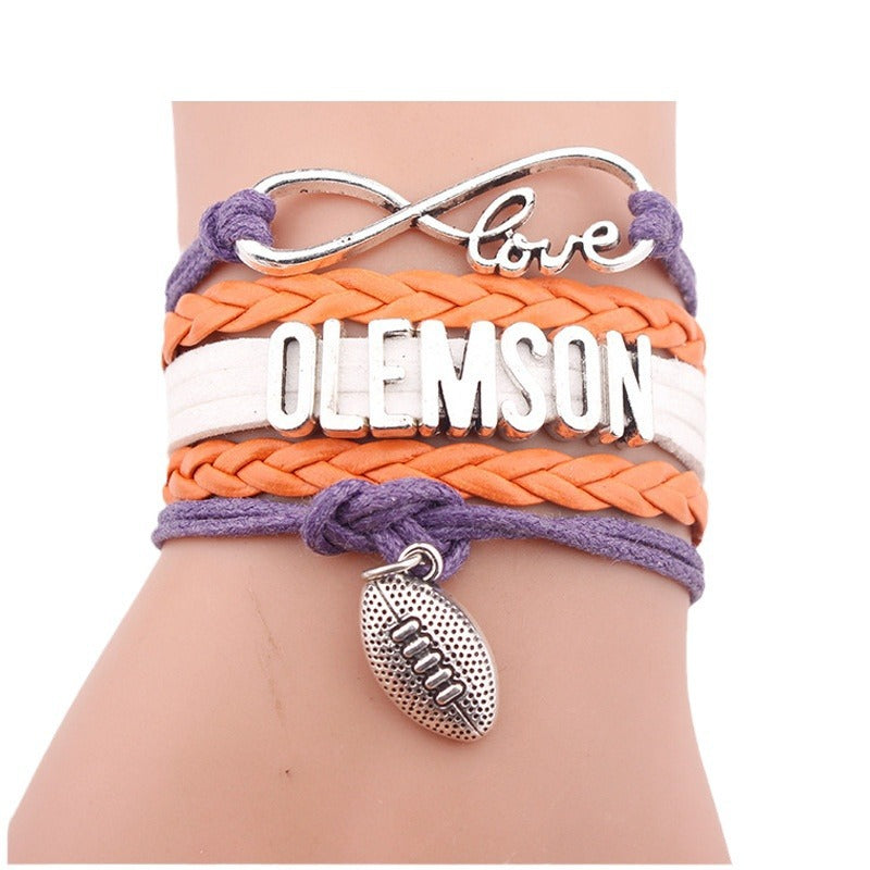 Women's & Men's Woven Leather String Rugby Personalized Letter Bracelet