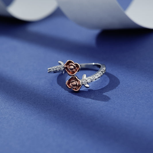 Light Luxury Temperament Rose Color Separation Female Fashion Index Finger Rings