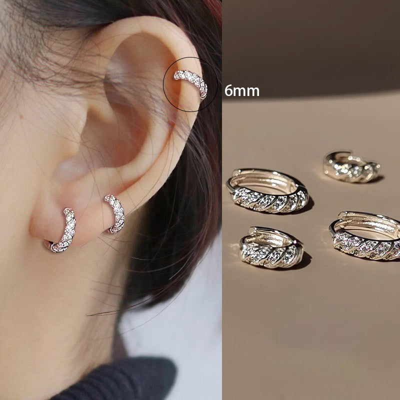 Female Niche Temperament Full Diamond Korean Fashion Bone Advanced Ear Buckle