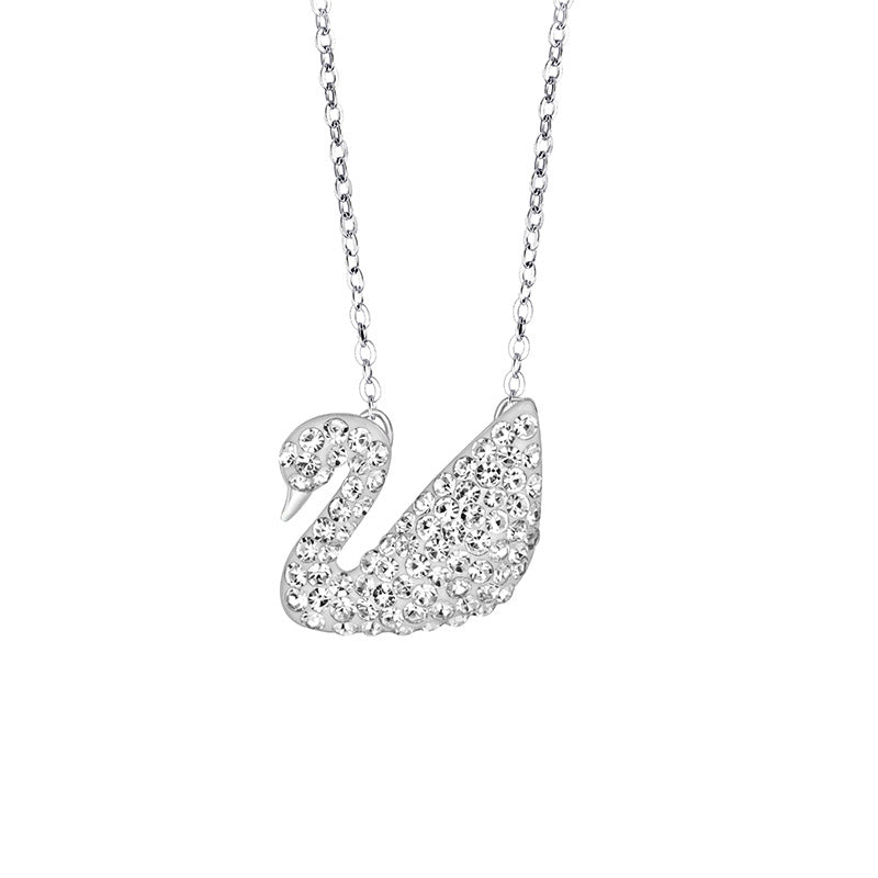 Women's Swan Inlaid Crystal Zircon Clavicle Chain Necklaces
