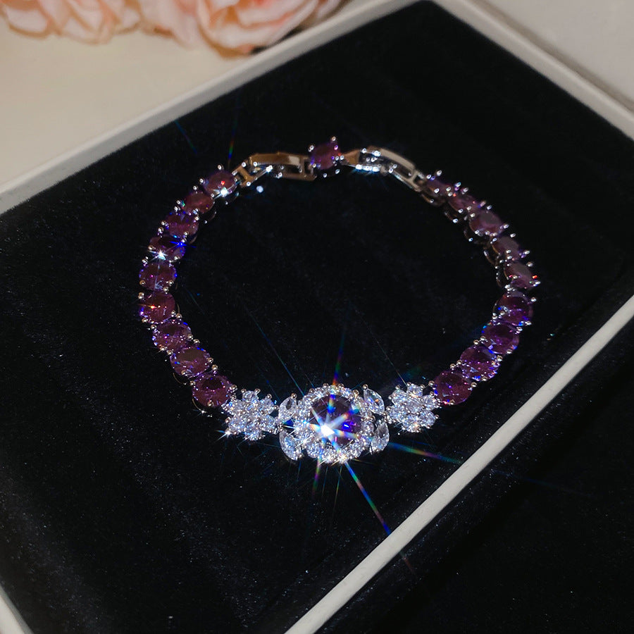 With Diamond Round Exquisite Fashion Retro Unique Design Light Luxury Bracelets