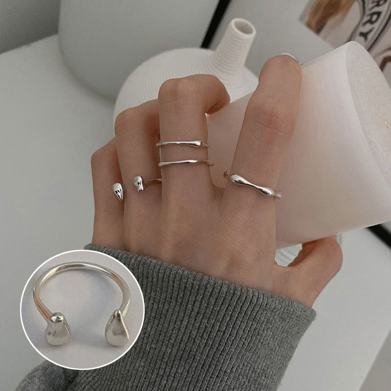 Exaggerated Geometry Female Sier Personalized Hip Rings