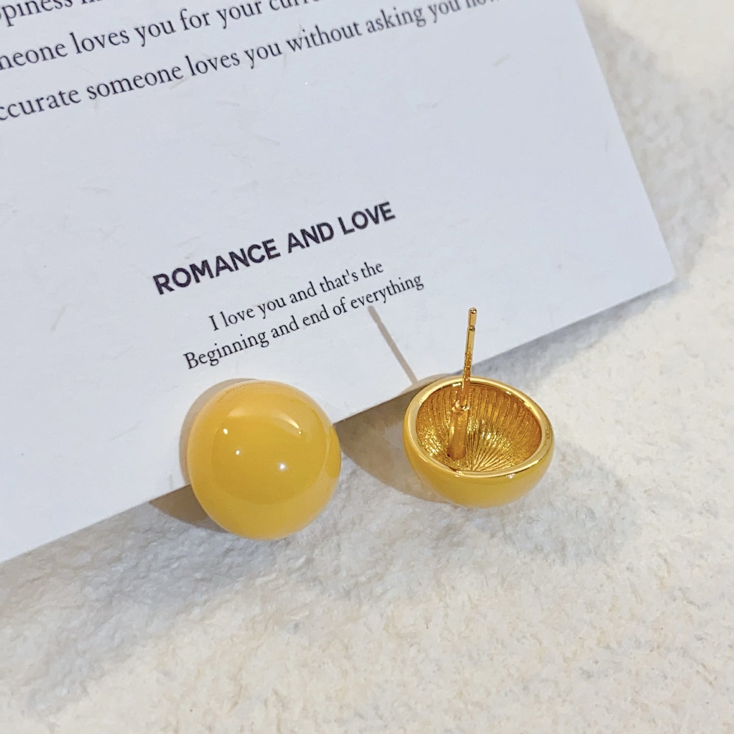 Plated Real Gold Ginger Flower Enamel Drip Glazed Female Sweet Earrings