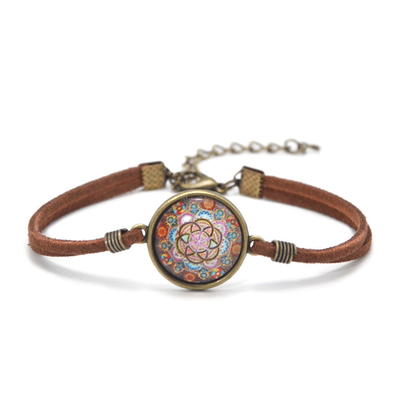 Fashion Retro Folk Art Handmade Gem Veet Rope Bracelet