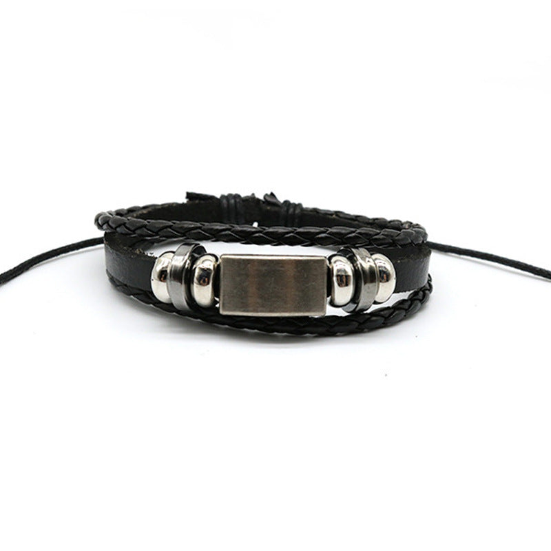 Evil Costume Feather Ghost Head Leather Bracelets