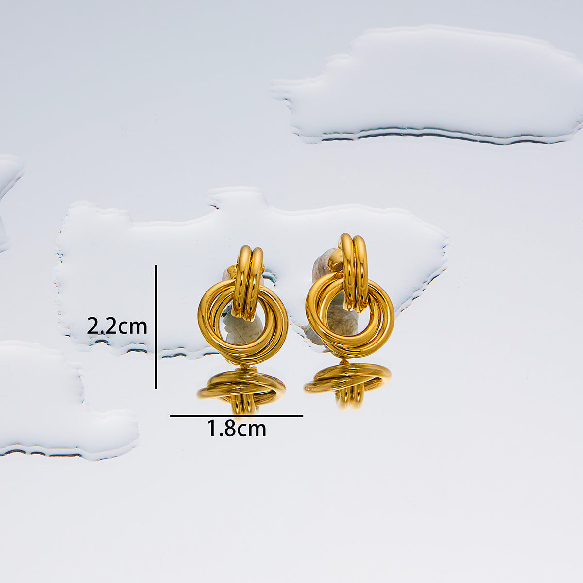 Women's Fashion Exaggerated Titanium Steel Ear High Sense Design Electroplating Stud Earrings