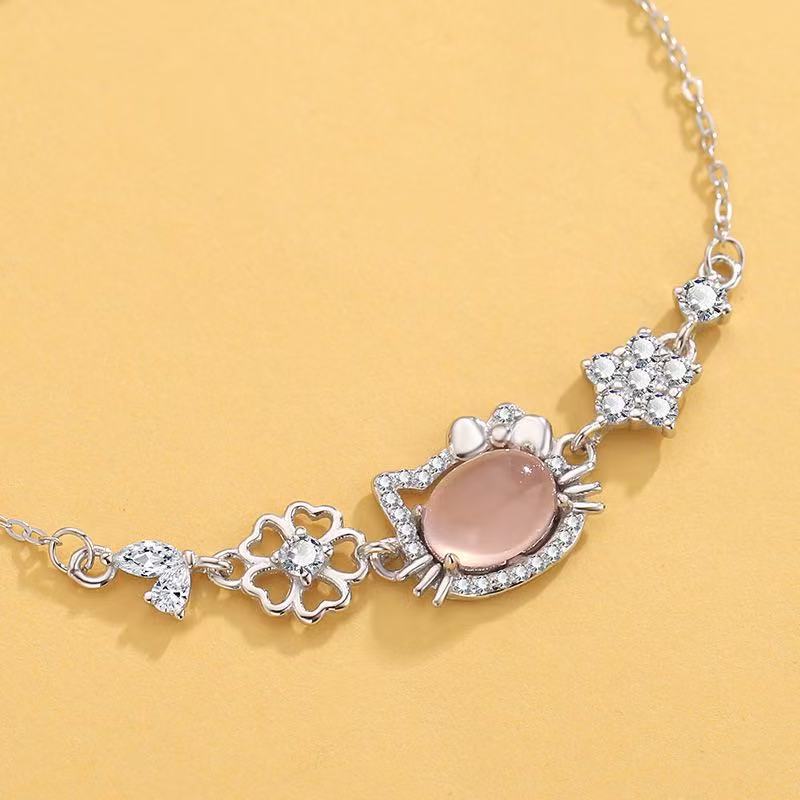 Sweet Zircon Resin Kitten Fashion Light Luxury High Sense Design Bracelet