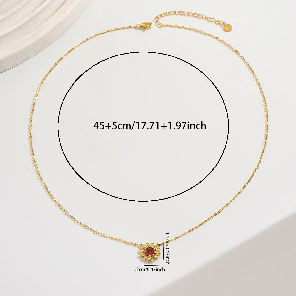Sterling Sier Daisy Zircon Gold Plating Light Necklaces