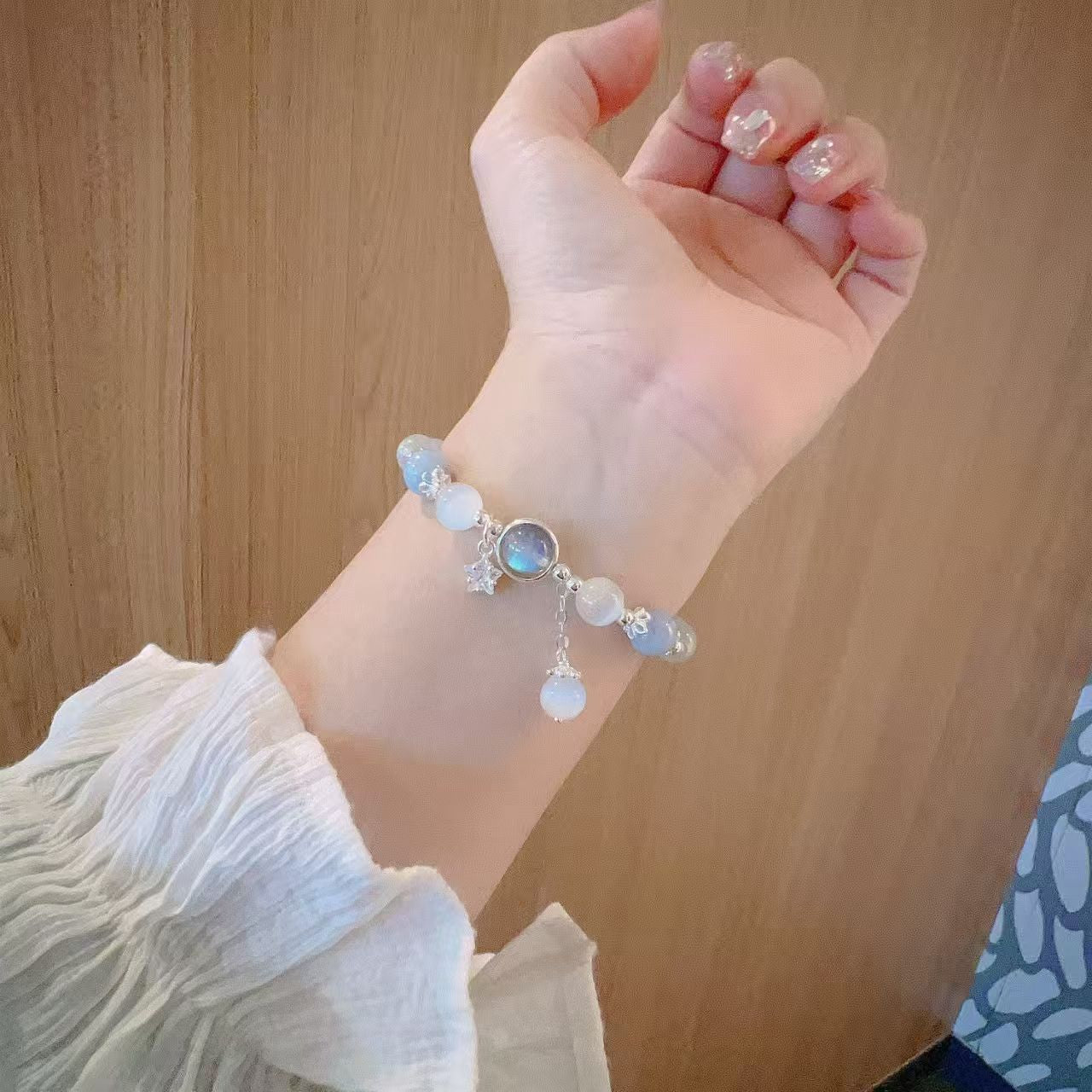 Glass Female Design Crystal Pentagram Gray Moonlight Tide Girlfriend Bracelet