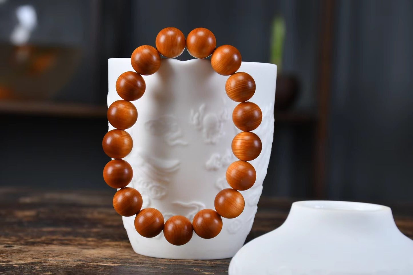 Women's & Men's Arborvitae Lightning Transparent Buddha Beads Live Studio Drainage Temple Bracelet