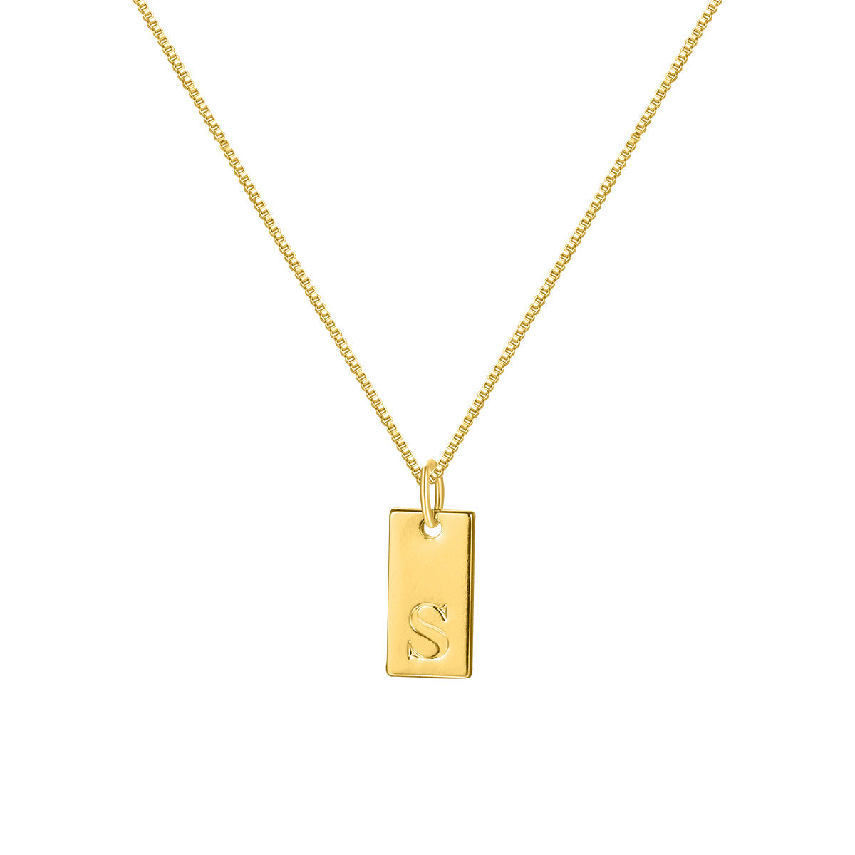 English Letter Creative Box Chain Square Necklaces