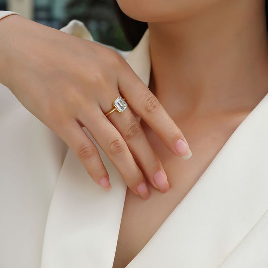 Style Sier Gold Plated Female Moissanite Rings