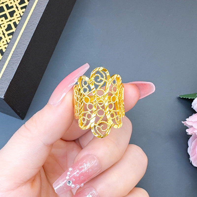 Women's Advanced Design Exaggerated Opening Real Bronze Rings