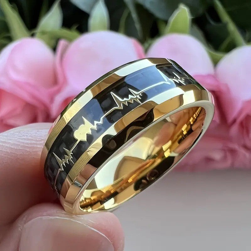 Heartbeat Design With Carbon Fiber Party Rings