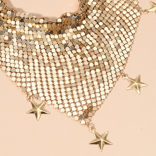 Trendy Clavicle Chain Five-pointed Star Retro Pendants