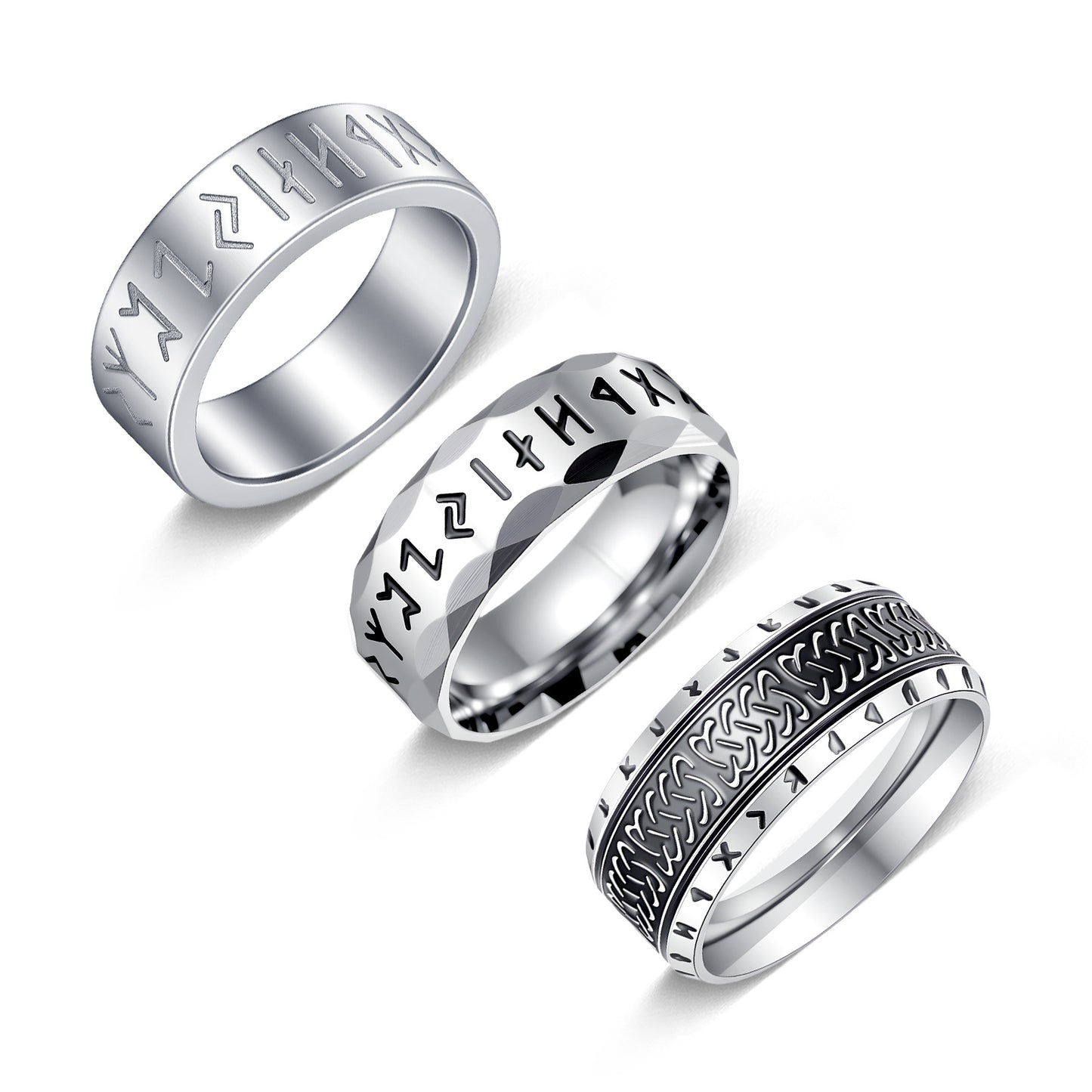 Men's Retro Multiple Pattern Daily Wear Stainless Rings