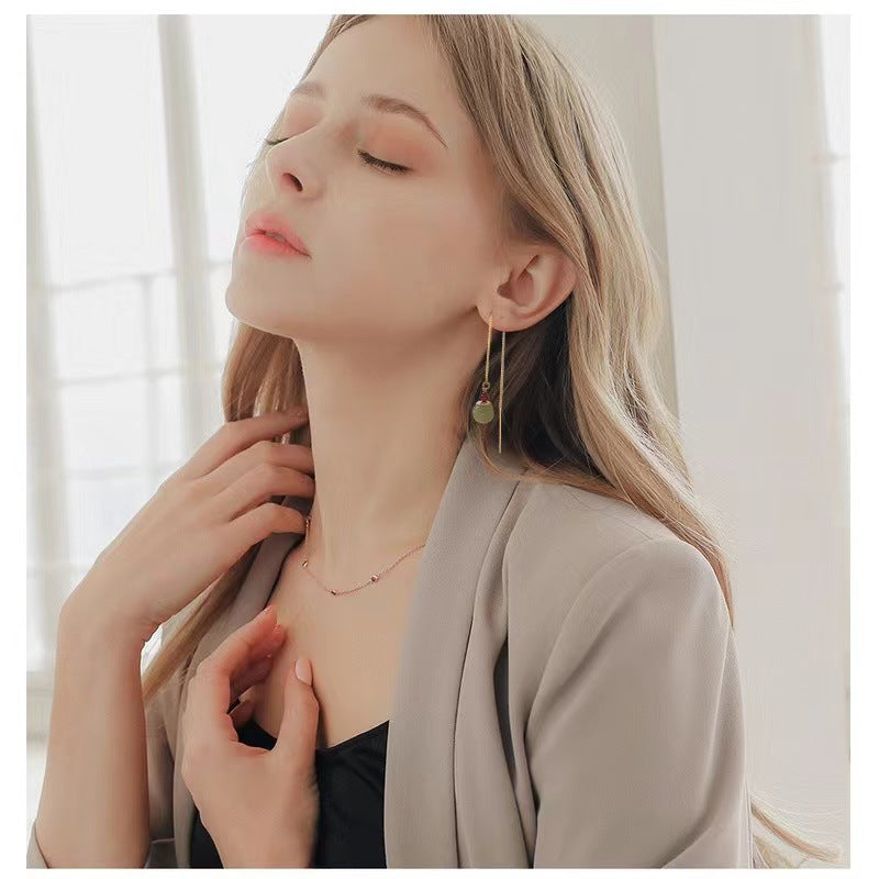 Women's Fashionable Cheongsam Imitation Jade Elegant Simple Ear Line