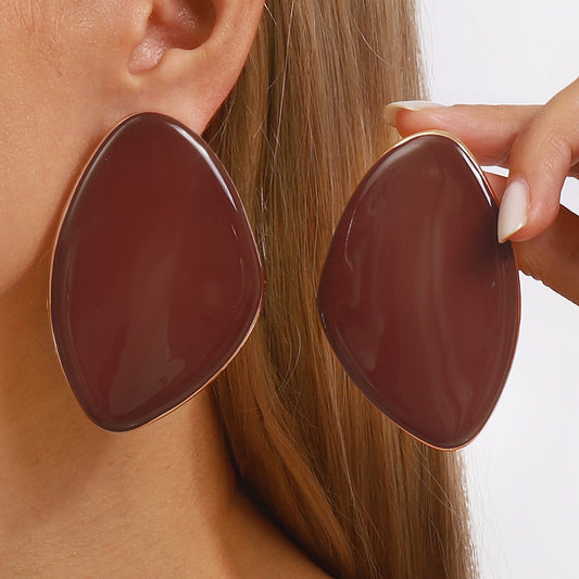 High Profile Retro Elegant Metal Geometry Ear Simple Personality Drop Earrings