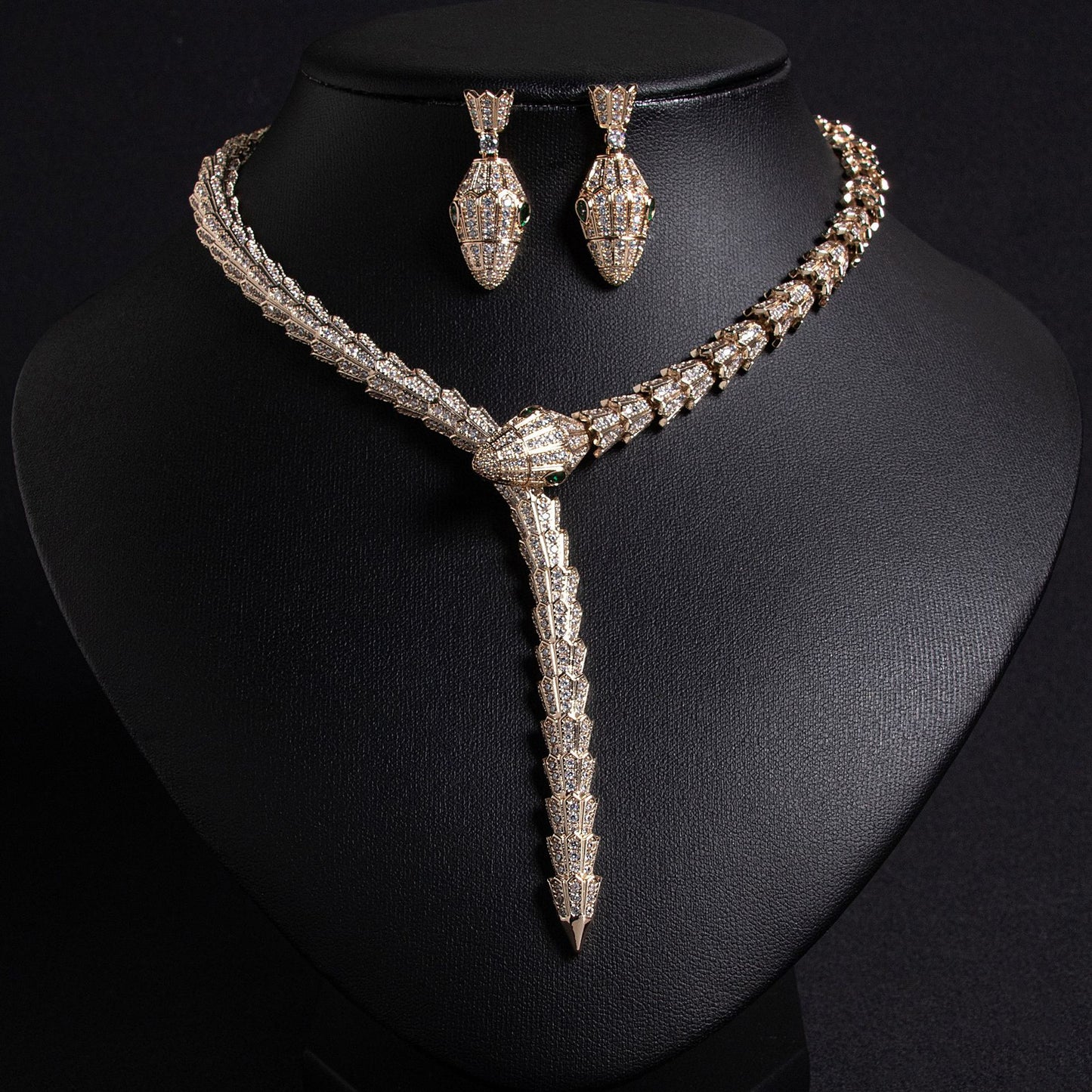 Fashion Vintage Zircon Snake Exaggerated Personalized Necklaces