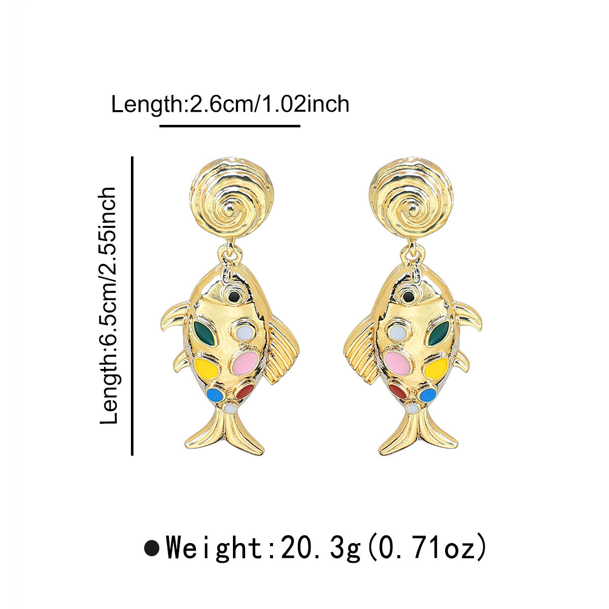 Conch Small Fish Personality Trend Ocean Earrings