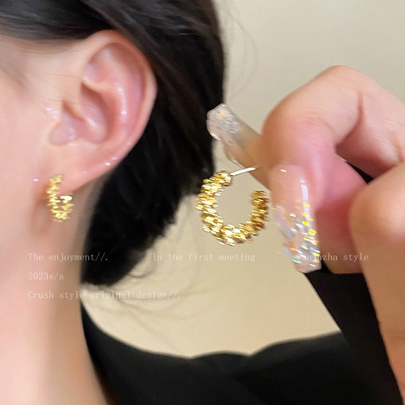 Women's Sier Type Metal Auricular Needle Summer Stud Earrings