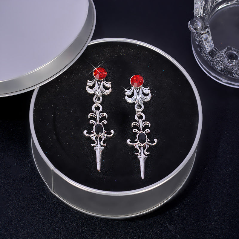 Retro Simple Stylish Exaggerated Alloy Electroplated Halloween Stud Earrings