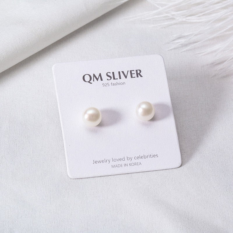 Women's Fresh Water Pearl Sterling Sier Ear Mini Earrings