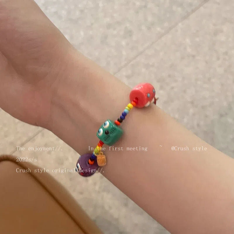 Cute Little Monster Strawberry Colorful Beaded Bracelets