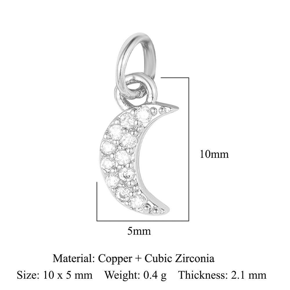 Star Moon Copper Zircon Ornament Accessories Lightning Eye Pendants