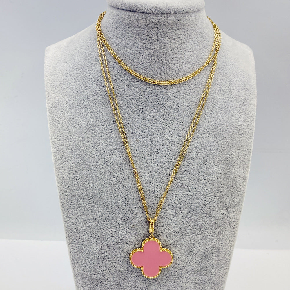 Flower Clover Light Luxury Stainless Steel Necklaces