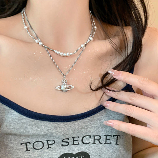 Pearl Twin High-grade Exquisite Clavicle Chain Light Luxury Necklace