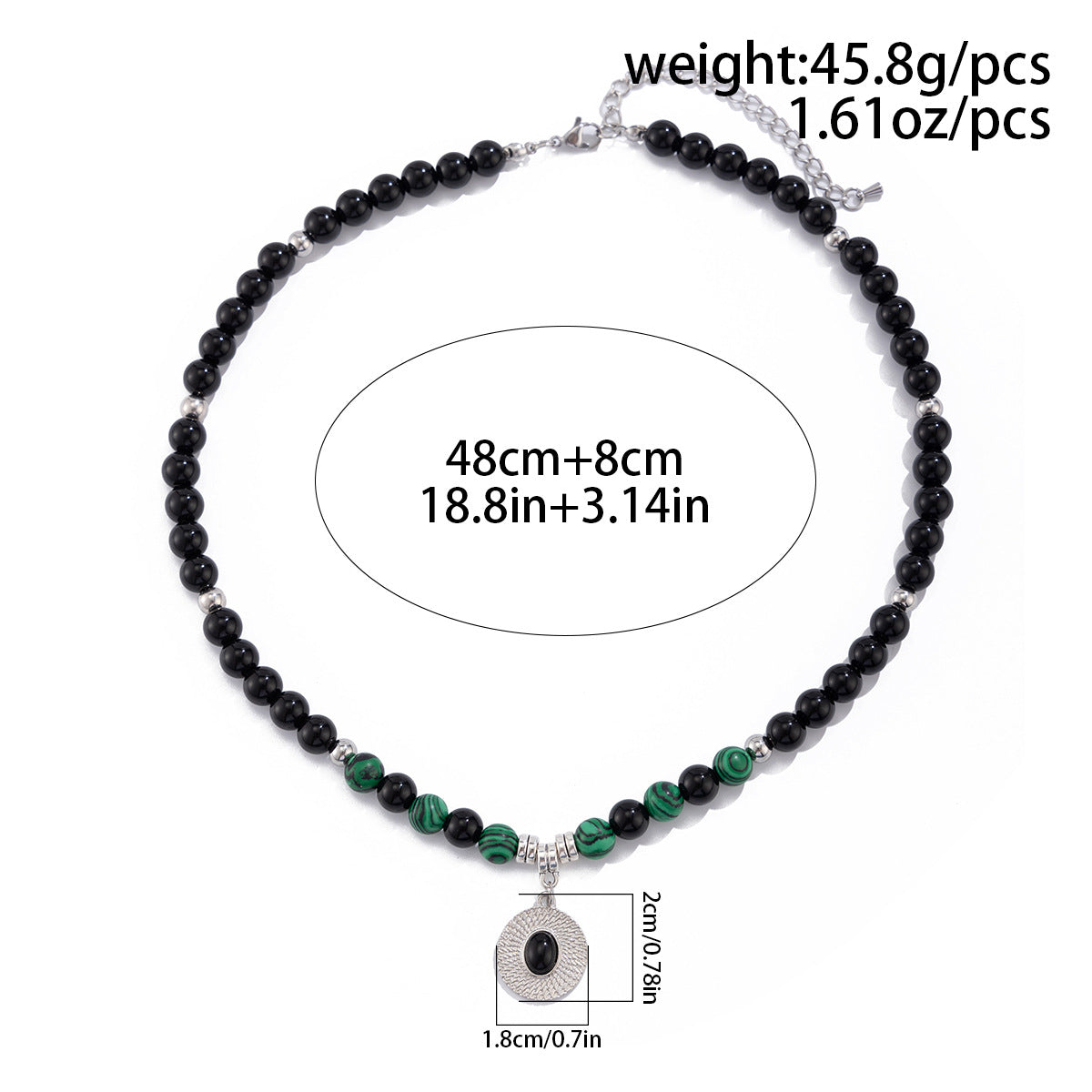 Men's Beaded Trendy Hip Hop Niche High Sense Necklaces