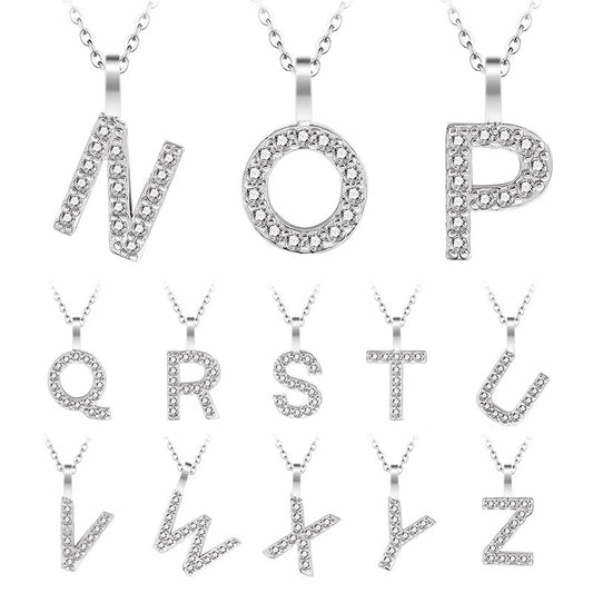 Diamond Inlaid Zircon English Letter Female Pendants