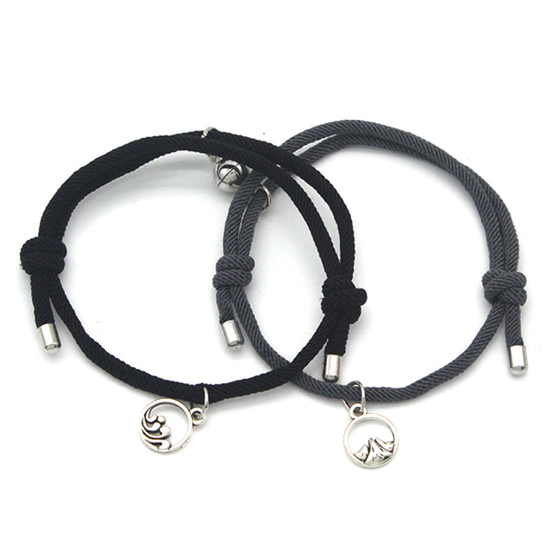Alloy Sun Moon Oath Couple Magnet Bracelet