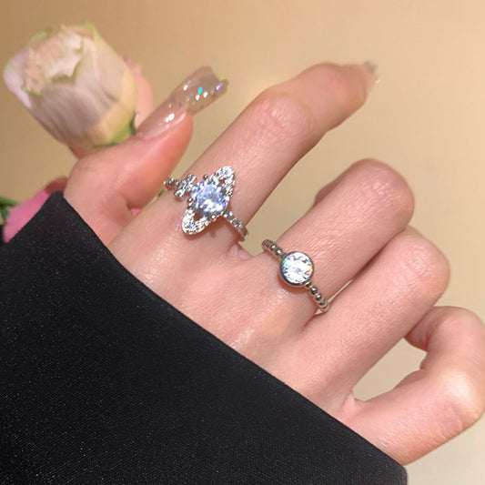 Irregular Female Sier Design Sense Niche Opening Rings