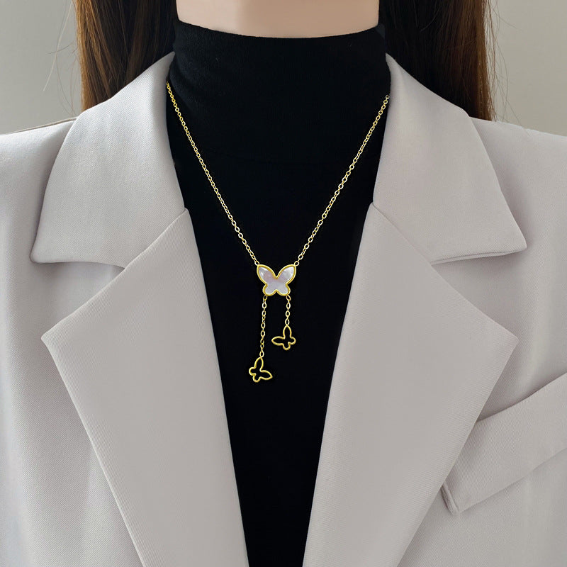 Temperament Personality Minimalist Style Furnace Real Gold Necklaces