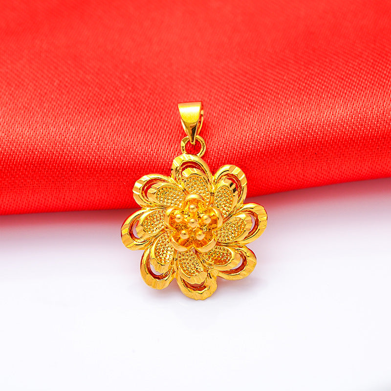 Women's Brass Gold Plated Alluvial Small Love Pendants