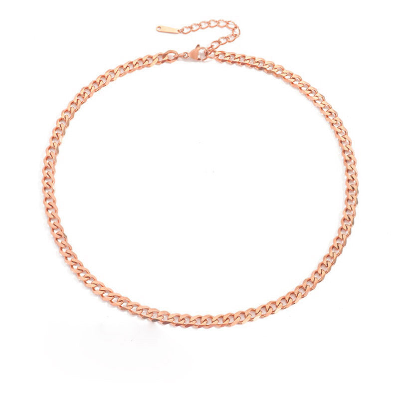 Women's & Men's Cuban Link Chain Stainless Steel Street Necklaces