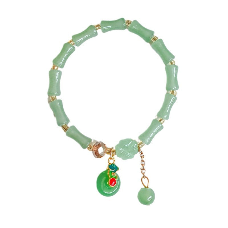 Children's Peace Buckle Bamboo Chinese Style Clover Bracelets