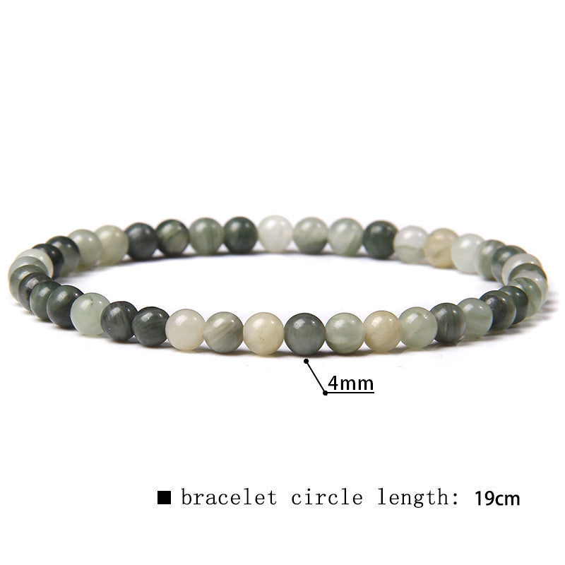 Crystal Agate Round Beads Aquamarine Tourmaline Yellow Tower Energy Beaded Bracelets
