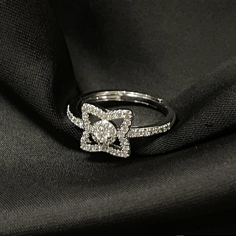 Series Full Diamond Open-end Zircon Butterfly High Sense Affordable Rings