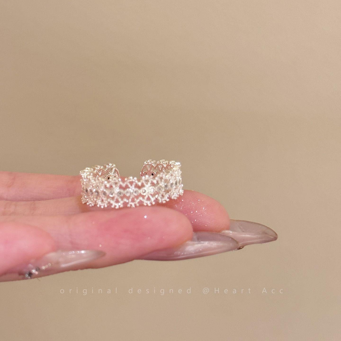 Zircon Simple Female Opening Adjustable Index Finger Light Luxury Rings