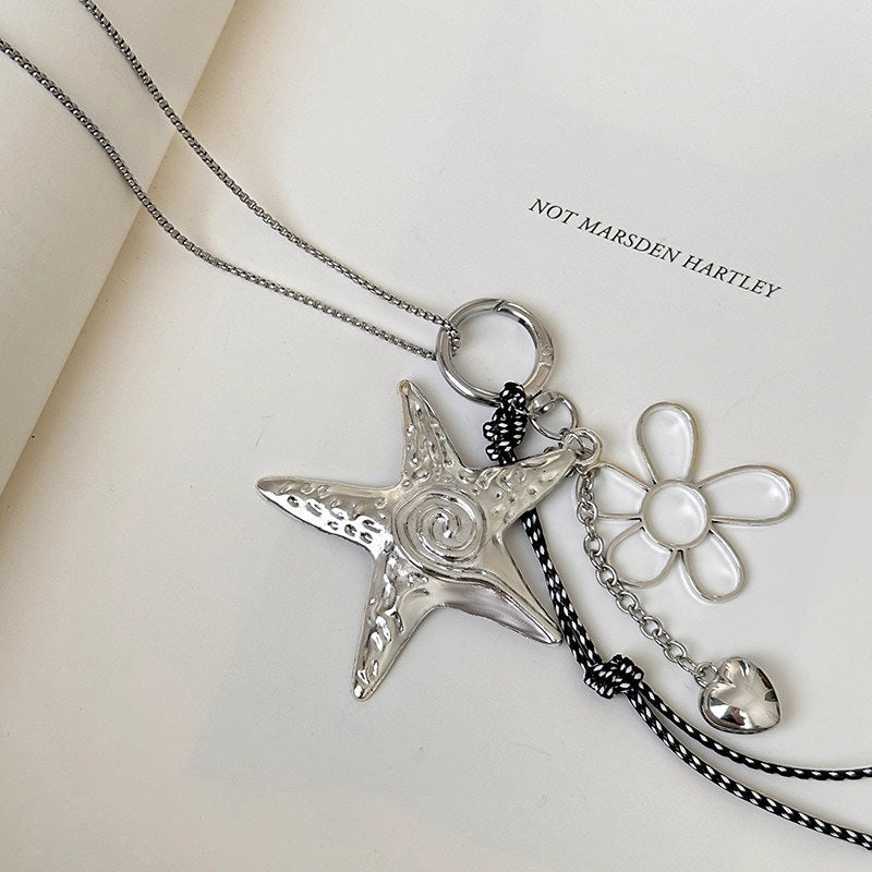 Hot Starfish Flower Female Sweet Cool Cold Wind Long Cute Pendants