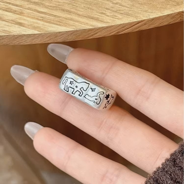 Korean Iti Pony Female Irregular Fashion Graceful Rings