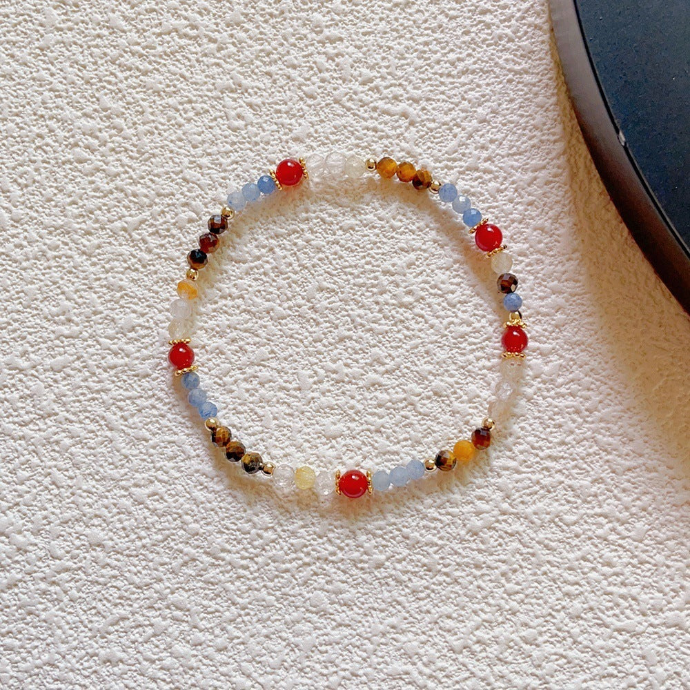 Natural Stone Crystal String Beads Style Design Dopamine Bracelet