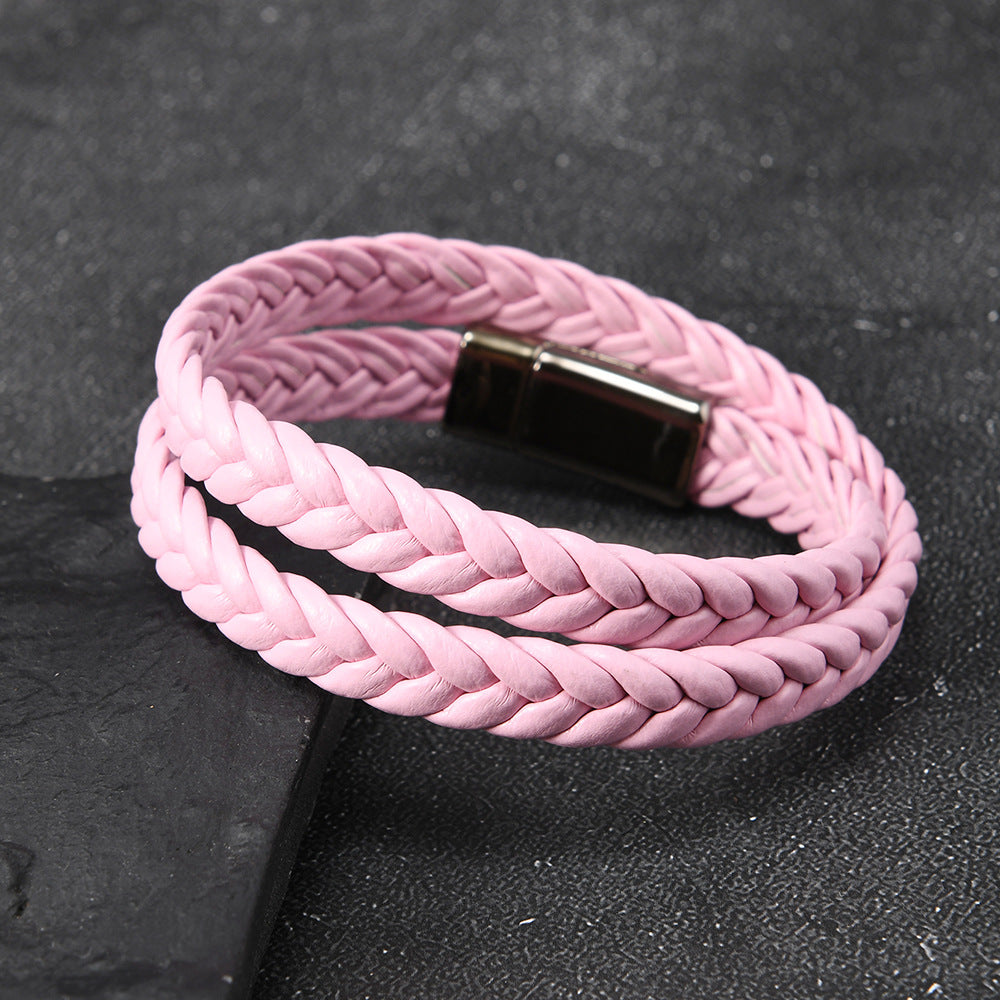 Women's & Men's Simple Fashion Couple Electroplated Steel Magnetic Bracelet