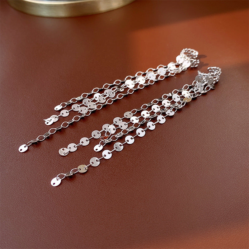 Zircon Letter Long Light Luxury High-grade Fashion Simple Earrings