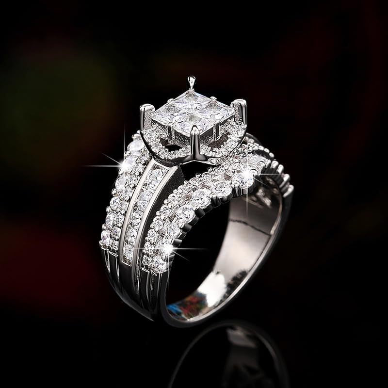 Full Rhinestone Zircon Square Stitching Crown Bracelets